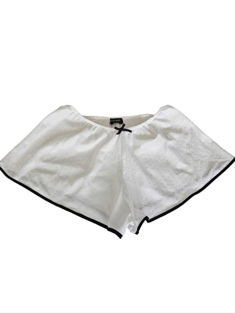 kate spade White Lounge Shorts with Black Grosgrain Bow